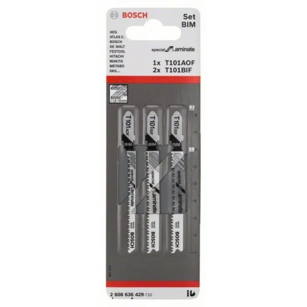 Набор из 3 пильных полотен T 101 BIF (2x); T 101 AOF Bosch 2608636429 — изображение 2