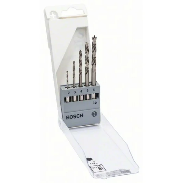 Набор спиральных сверл по дереву 5 шт D2-6 HEX 1/4" Bosch 2608595525 — изображение 2
