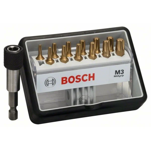 Набор Robust Line из 12+1 насадок-бит M Max Grip 25 мм Bosch 2607002579