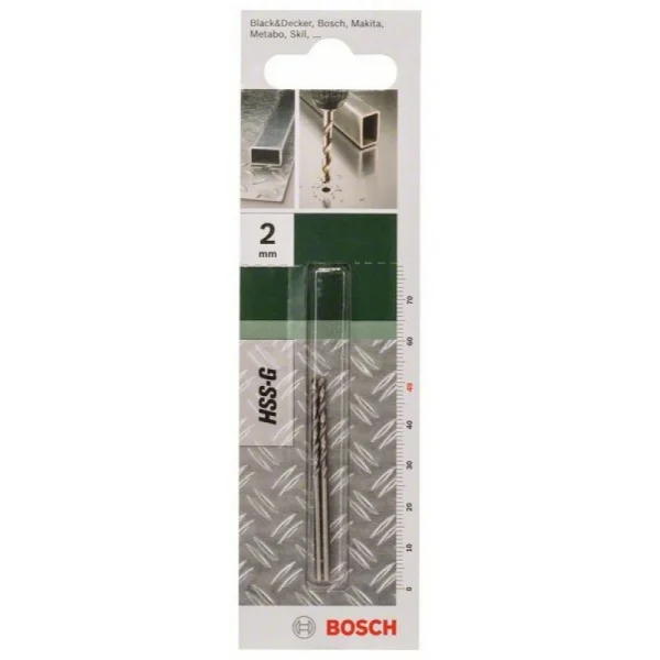 Сверло HSS-G для металла DIN 338 2,0x24x49 мм Bosch 2609255036 — изображение 2
