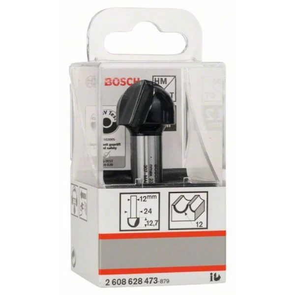 Галтельная фреза 12 мм, R1 12 мм, D 24 мм, L 15,9 мм, G 57 мм Bosch 2608628473 — изображение 2
