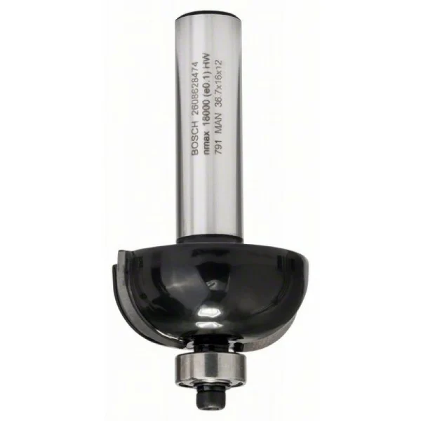 Галтельная фреза 12 мм, R1 12 мм, D 36,7 мм, L 16 мм, G 70 мм Bosch 2608628474