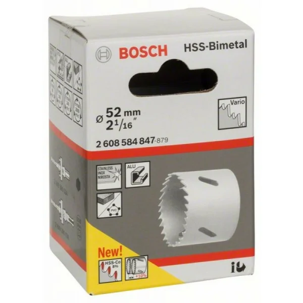 Коронка HSS-Bimetall со стандартным переходником 52 мм, 2 1/16' Bosch 2608584847 — изображение 2