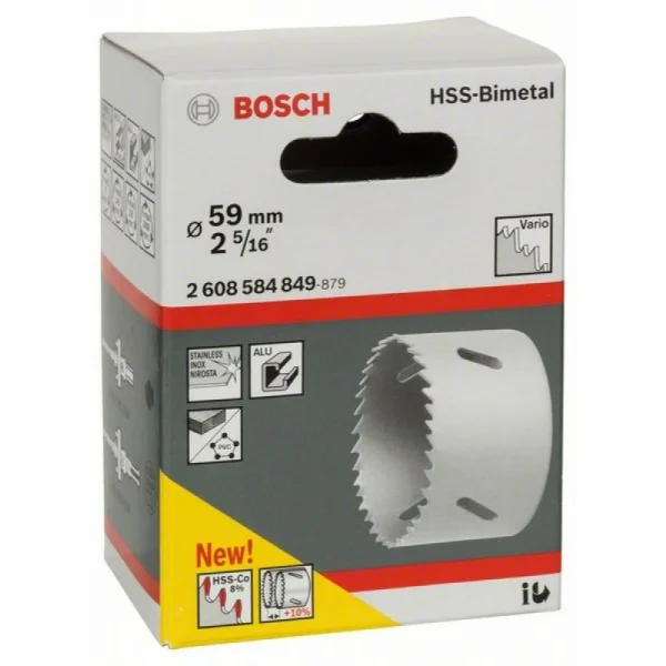 Коронка HSS-Bimetall со стандартным переходником 59 мм, 2 5/16' Bosch 2608584849 — изображение 2