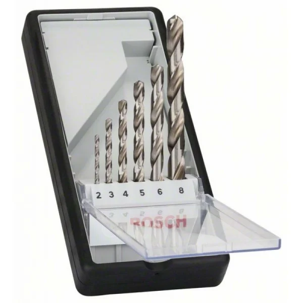 Набор из 6 сверл по металлу Robust Line HSS-G, 135° 2; 3; 4; 5; 6; 8 мм, 135° Bosch 2607010529