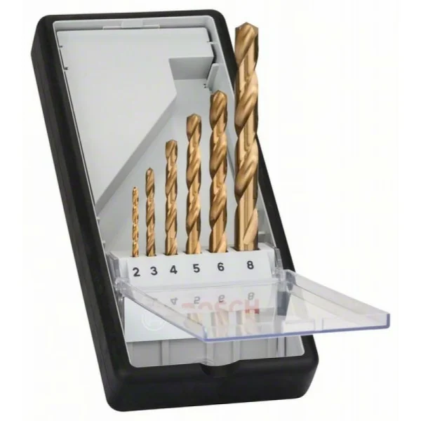 Набор из 6 сверл по металлу Robust Line HSS-TiN, 135° 2; 3; 4; 5; 6; 8 мм, 135° Bosch 2607010530