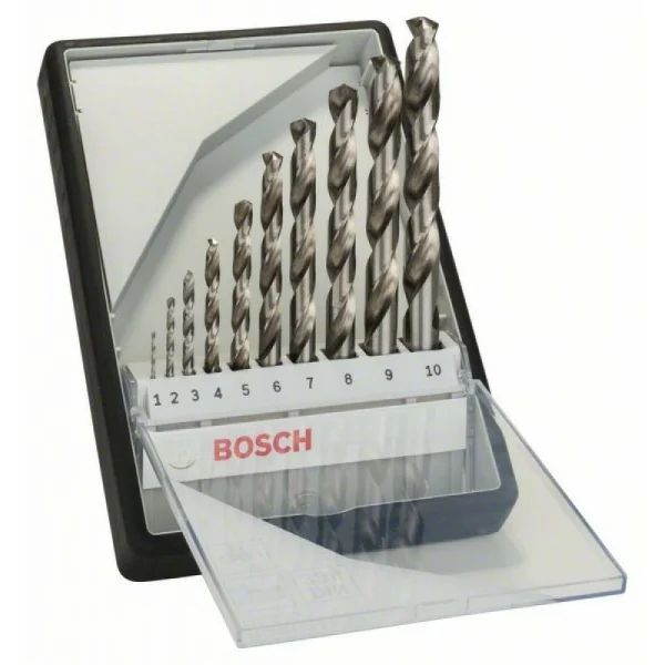 Набор из 10 сверл по металлу Robust Line HSS-G, 135° (1-10 мм) Bosch 2607010535