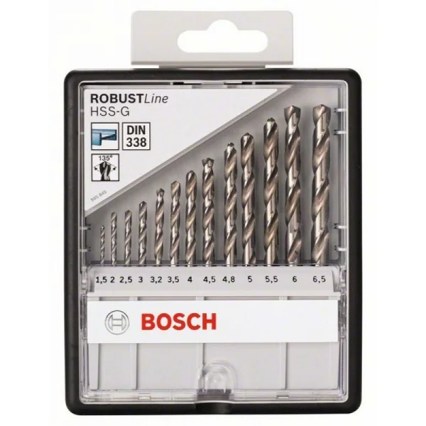 Набор из 13 сверл по металлу Robust Line HSS-G 135° Bosch 2607010538 — изображение 2
