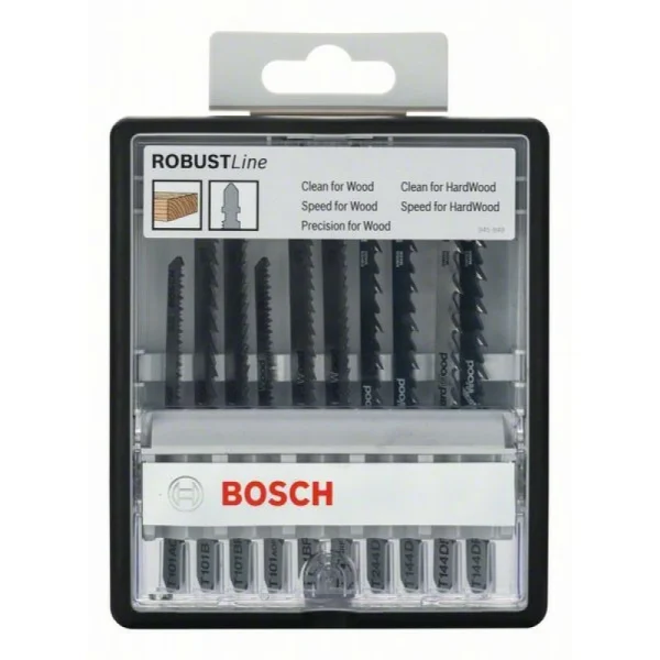 Набор из 10 пильных полотен Robust Line Wood Expert, с T-образным хвостовиком Bosch 2607010540 — изображение 2