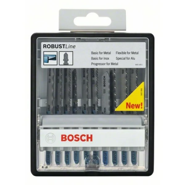 Набор из 10 пильных полотен Robust Line Metal Expert, с T-образным хвостовиком Bosch 2607010541 — изображение 2