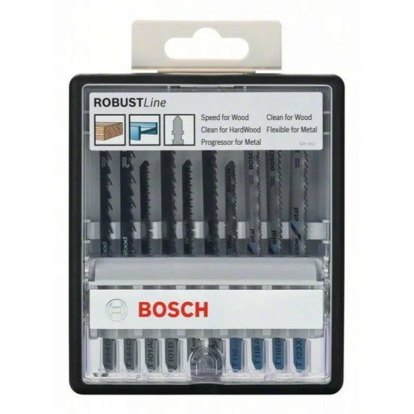 Набор Robust Line из 10 пильных полотен Wood and Metal с T-образным хвостовиком Bosch 2607010542 — изображение 2