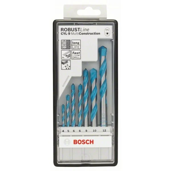 Набор Robust Line из 7 универсальных буров CYL-9 Multi Construction (4; 5; 6; 6; 8; 10; 12 мм) Bosch 2607010543 — изображение 2