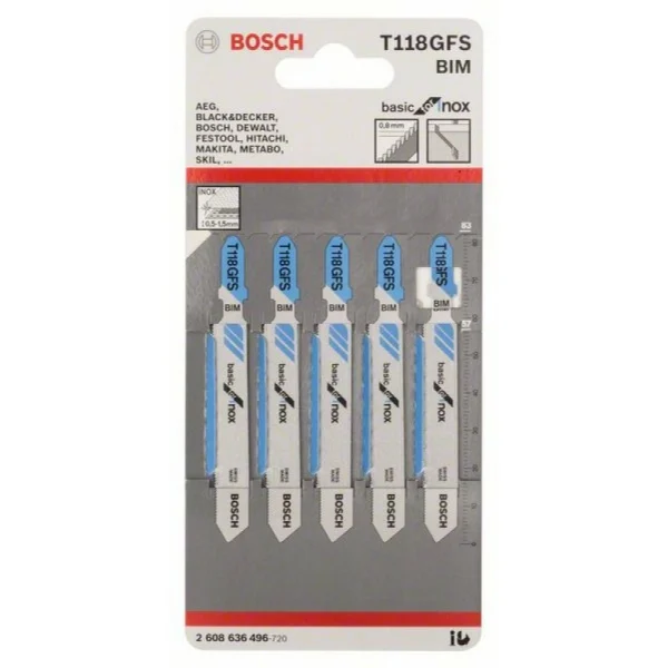 Пильное полотно T 118 GFS Basic for Inox Bosch 2608636496 — изображение 2