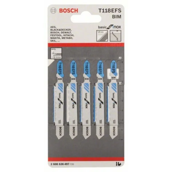 Пильное полотно T 118 EFS Basic for Inox Bosch 2608636497 — изображение 2
