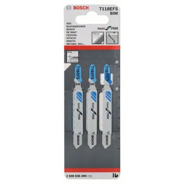 Пильное полотно T 118 EFS Basic for Inox Bosch 2608636499 — изображение 2