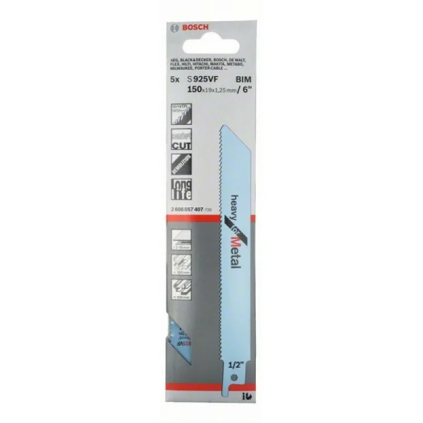Пильное полотно S 925 VF Heavy for Metal Bosch 2608657407 — изображение 2