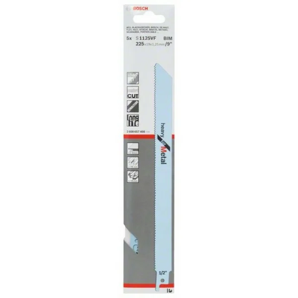 Пильное полотно S 1125 VF Heavy for Metal Bosch 2608657408 — изображение 2