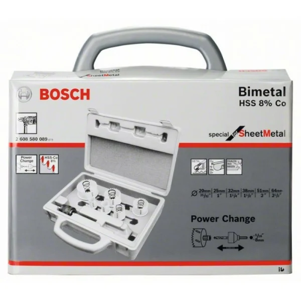 Набор полотен для узкой Ножовка Bosch Sheet Metal 9 предм 20; 25; 32; 38; 51; 64 мм Bosch 2608580089 — изображение 2