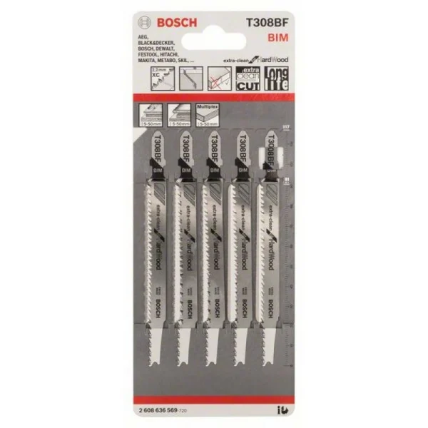 Пильное полотно T 308 BF Extraclean for Hard Wood Bosch 2608636569 — изображение 2