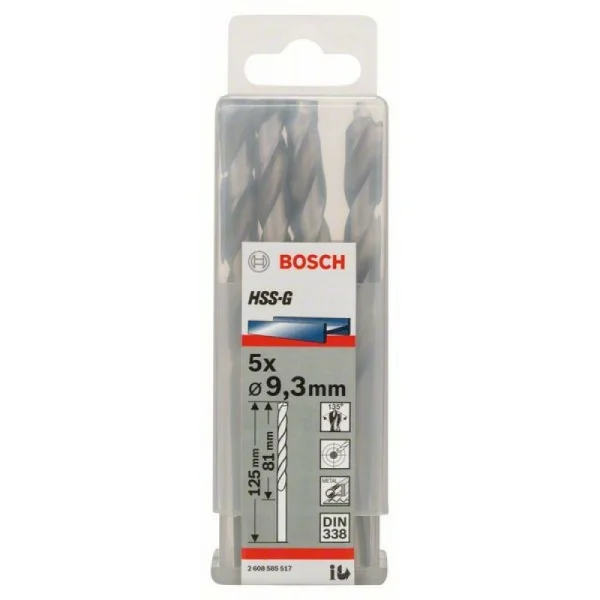 Сверло по металлу HSS-G DIN 338 9,3x81x125 мм Bosch 2608585517 — изображение 2