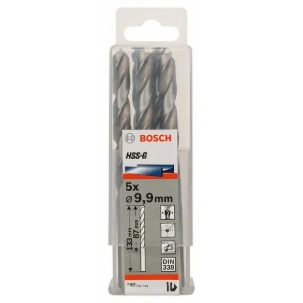 Сверло по металлу HSS-G DIN 338 9,9x87x133 мм Bosch 2608585521 — изображение 2