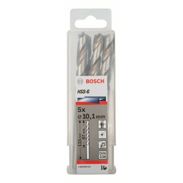 Сверло по металлу HSS-G DIN 338 10,1x87x133 мм Bosch 2608585522 — изображение 2