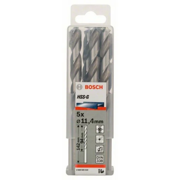Сверло по металлу HSS-G DIN 338 11,4x94x142 мм Bosch 2608585533 — изображение 2