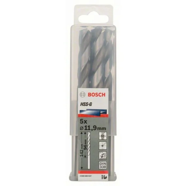 Сверло по металлу HSS-G DIN 338 11,9x101x151 мм Bosch 2608585537 — изображение 2