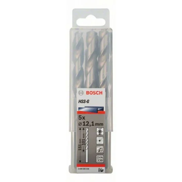 Сверло по металлу HSS-G DIN 338 12,1x101x151 мм Bosch 2608585538 — изображение 2