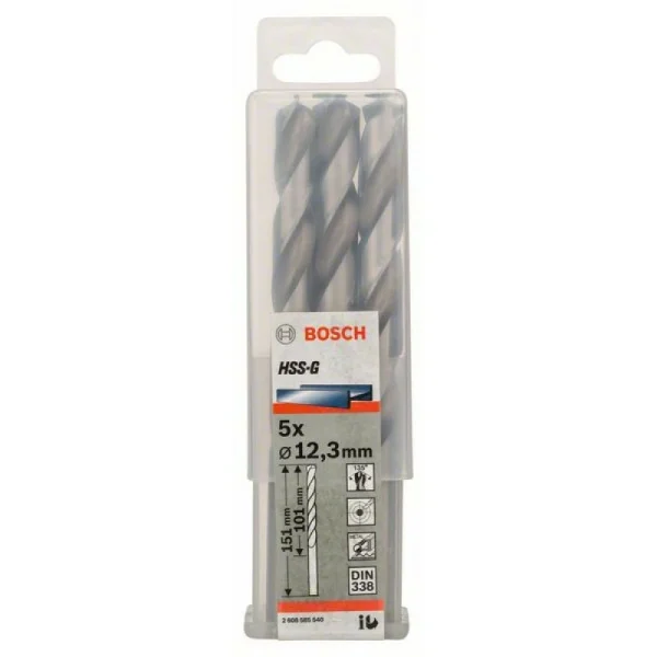 Сверло по металлу HSS-G DIN 338 12,3x101x151 мм Bosch 2608585540 — изображение 2