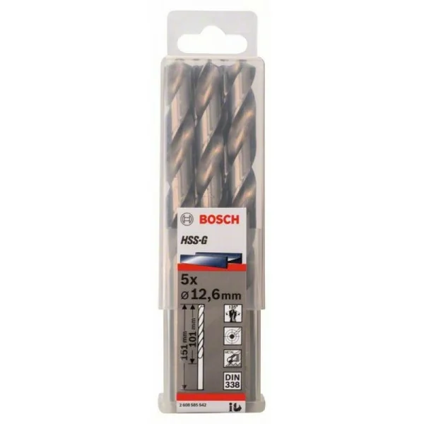 Сверло по металлу HSS-G DIN 338 12,6x101x151 мм Bosch 2608585542 — изображение 2