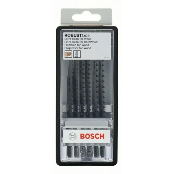 Набор из 6 пильных полотен Robust Line, Wood Expert, с T-образным хвостовиком Bosch 2607010572 — изображение 2