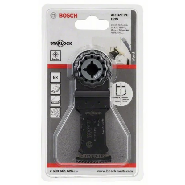 Погружное пильное полотно HCS AIZ 32 EPC Wood 50x32 мм Bosch 2608661626 — изображение 2