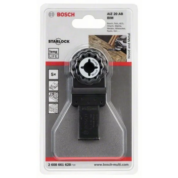 Погружное пильное полотно BIM AIZ 20 AB Wood and Metal 20x30 мм Bosch 2608661628 — изображение 2