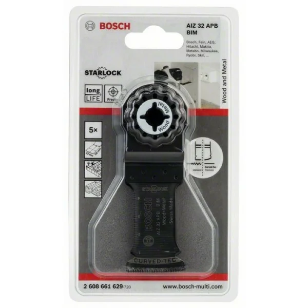 Погружное пильное полотно BIM AIZ 32 APB Wood and Metal 50x32 мм Bosch 2608661629 — изображение 2