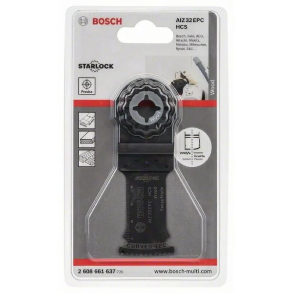 Погружное пильное полотно HCS AIZ 32 EPC Wood 50x32 мм Bosch 2608661637 — изображение 2
