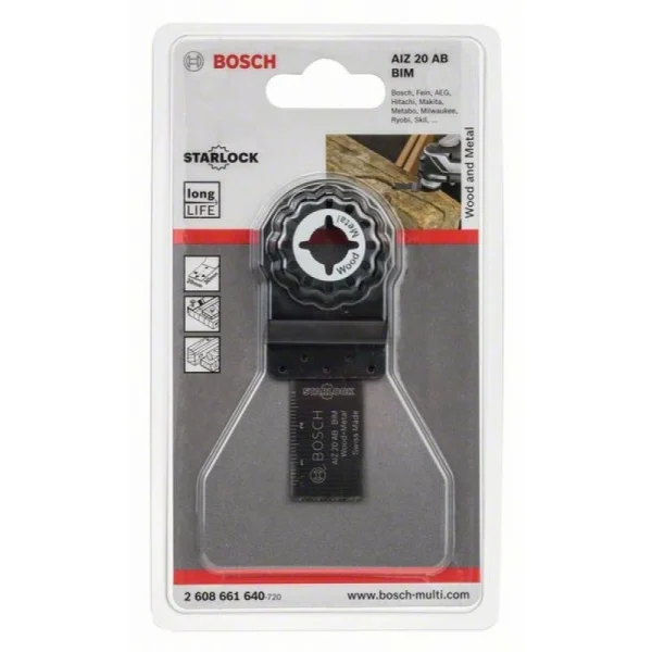 Погружное пильное полотно BIM AIZ 20 AB Wood and Metal 20x30 мм Bosch 2608661640 — изображение 2