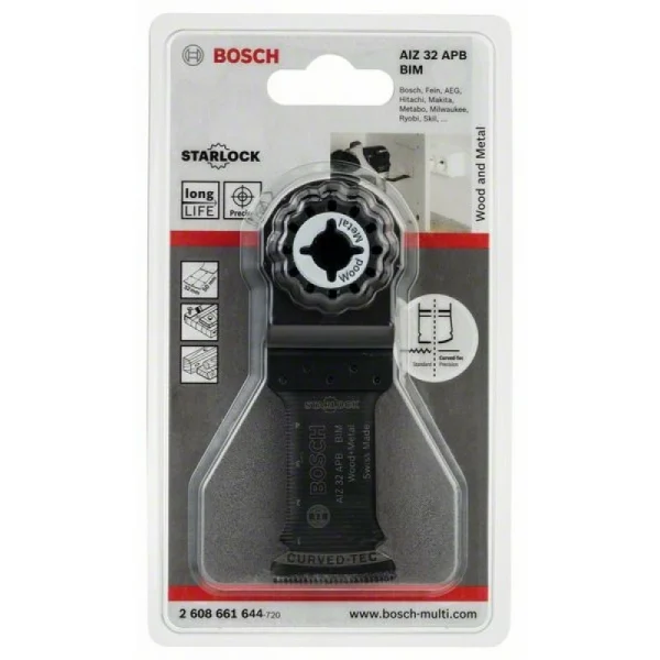 Погружное пильное полотно BIM AIZ 32 APB Wood and Metal 50x32 мм Bosch 2608661644 — изображение 2