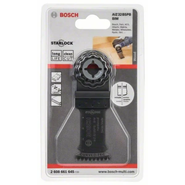 Погружное пильное полотно BIM AIZ 32 BSPB Hard Wood 50x32 мм Bosch 2608661645 — изображение 2