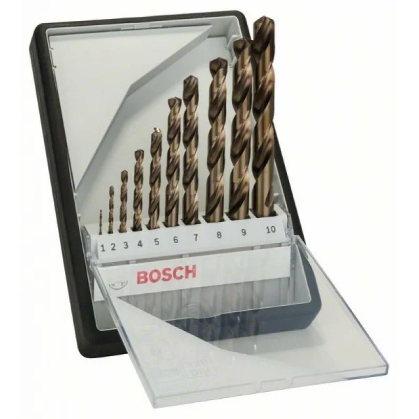 Набор из 10 сверл по металлу Robust Line HSS-Co (1-10 мм) Bosch мм Bosch 2607019925