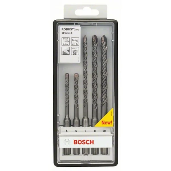 Набор Robust Line из буров SDS-plus-5 (5,6x115мм, 6,8,10x165 мм) Bosch 2607019927 — изображение 2