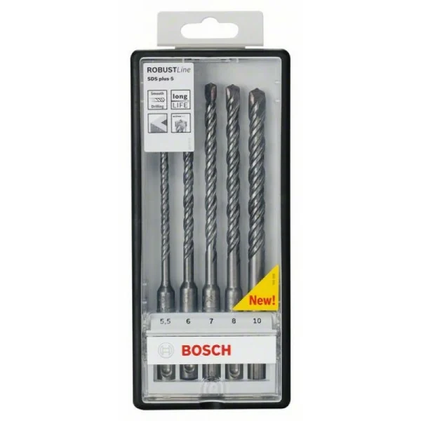 Набор Robust Line из буров SDS-plus-5 (5,5,6,7,8,10x165 мм) Bosch 2607019929 — изображение 2