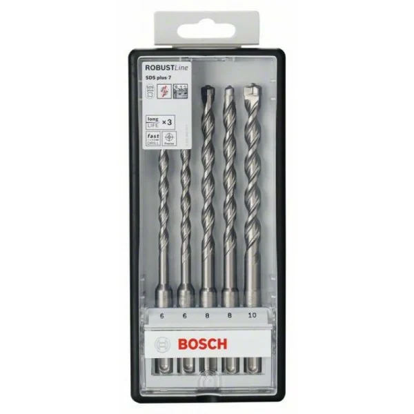 Набор Robust Line из буров SDS-plus-7 (6; 6; 8; 8; 10 мм) Bosch 2607019932 — изображение 2