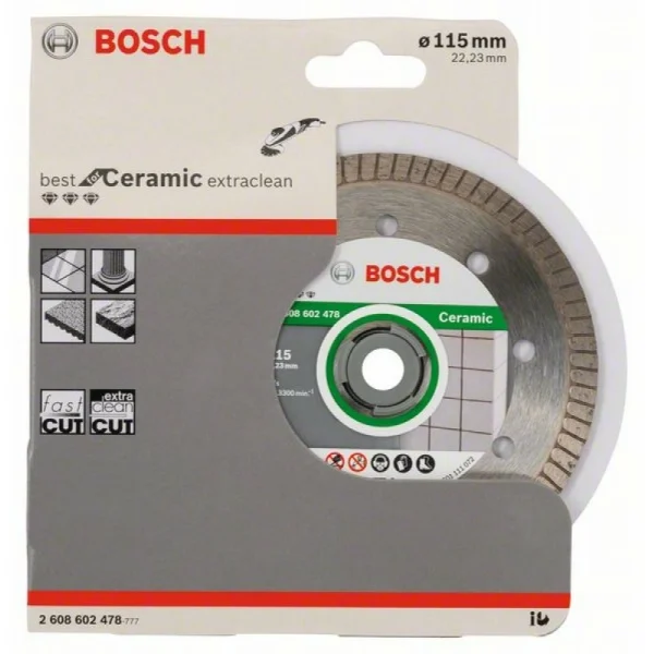 Алмазный диск Best for Ceramic Extra-Clean Turbo 115x22,23x1,4x7 мм Bosch 2608602478 — изображение 2
