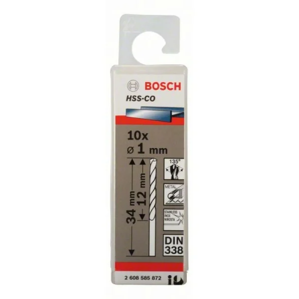 Сверло по металлу HSS-Co DIN 338 1x12x34 мм Bosch 2608585872 — изображение 2