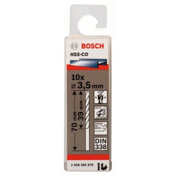 Сверло по металлу HSS-Co DIN 338 3,5x39x70 мм Bosch 2608585879 — изображение 2