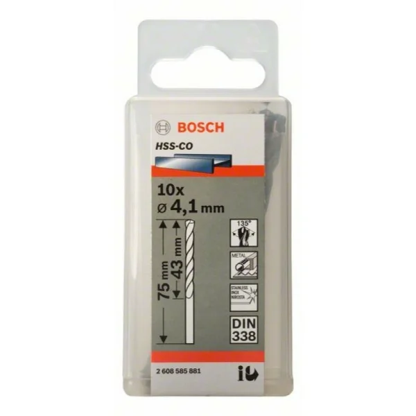 Сверло по металлу HSS-Co DIN 338 4,1x43x75 мм Bosch 2608585881 — изображение 2