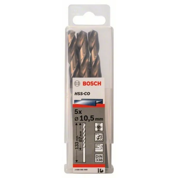 Сверло по металлу HSS-Co DIN 338 10,5x87x133 мм Bosch 2608585900 — изображение 2