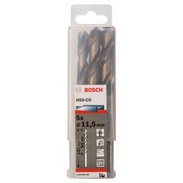 Сверло по металлу HSS-Co DIN 338 11,5x94x142 мм Bosch 2608585902 — изображение 2