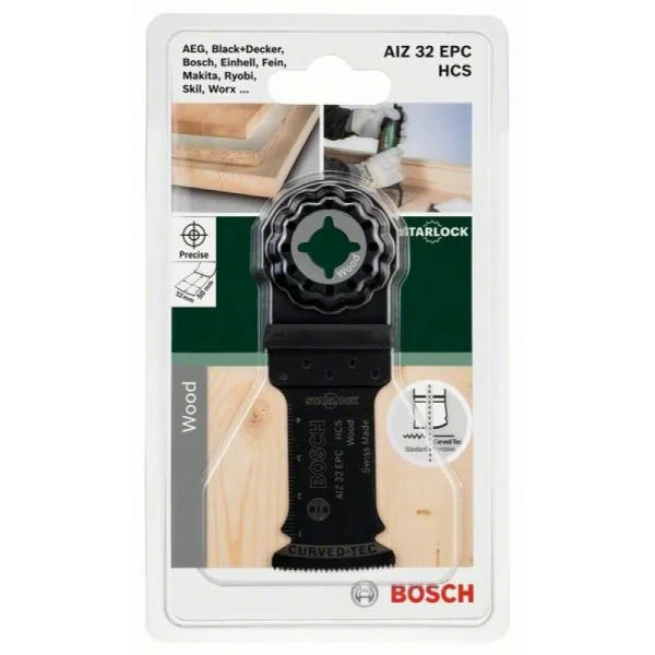 Погружное пильное полотно HCS AIZ 32 EPC Wood 50x32 мм Bosch 2609256947 — изображение 2